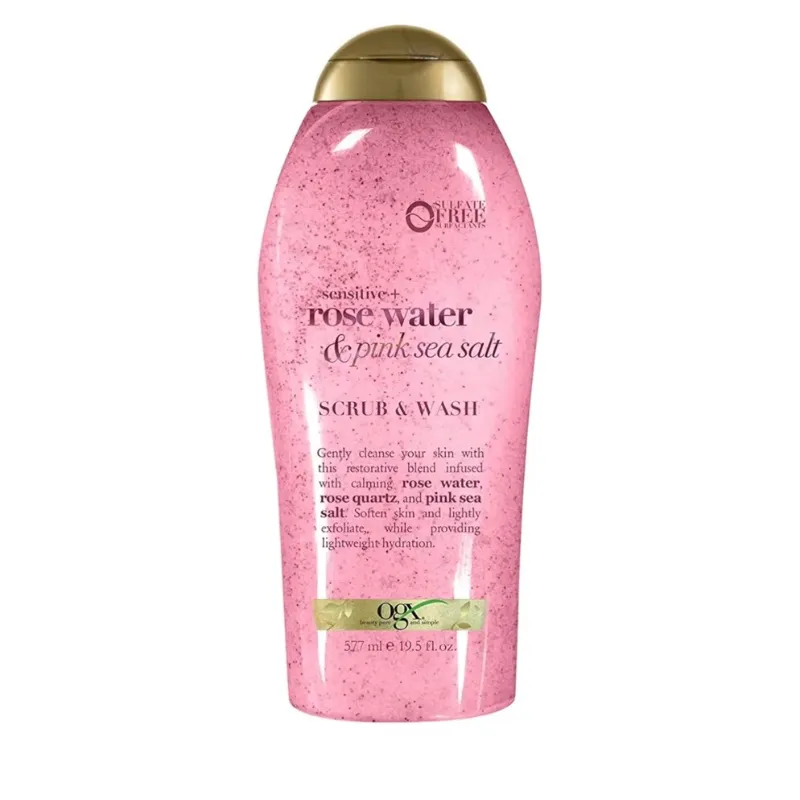 OGX Scrub & Wash Sensitive + Rose Water & Pink Sea Salt