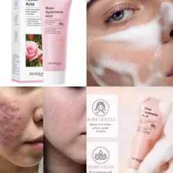 🌸 BIOAQUA Rose Hyaluronic Acid – Espuma Limpiadora Hidratante