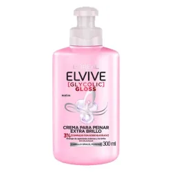 🩷L'Oréal Paris Elvive Glycolic Gloss Crema para Peinar Extra Brillo  