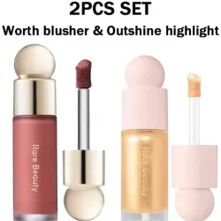 🌼✨ Rare Beauty – Set de Rubor & Iluminador Líquido (Worth & Outshine)