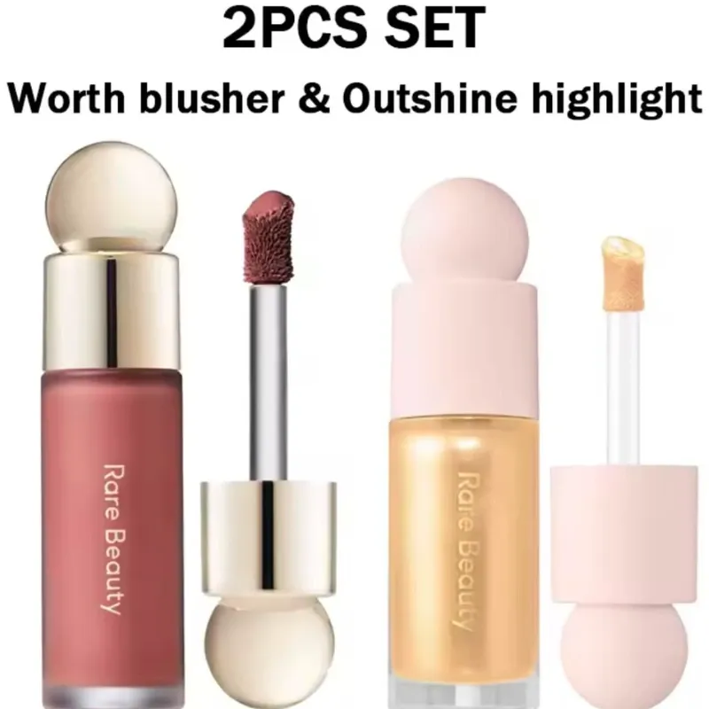 🌼✨ Rare Beauty – Set de Rubor & Iluminador Líquido (Worth & Outshine)