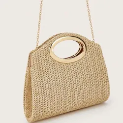 Cartera mimbre gold