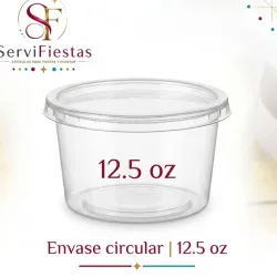 Envase plástico con tapa 12.5 oz 