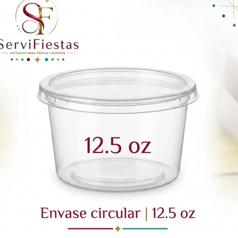 Envase plástico con tapa 12.5 oz
