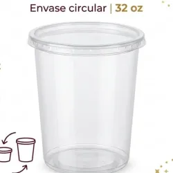Envase plástico con tapa  32 oz 