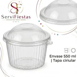 Envase plástico con tapa circular 550ml