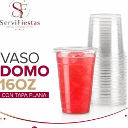 Vaso desechable  de tapa plana 16 oz  