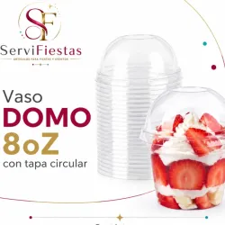Vaso DOMO  de tapa circular 8oz 