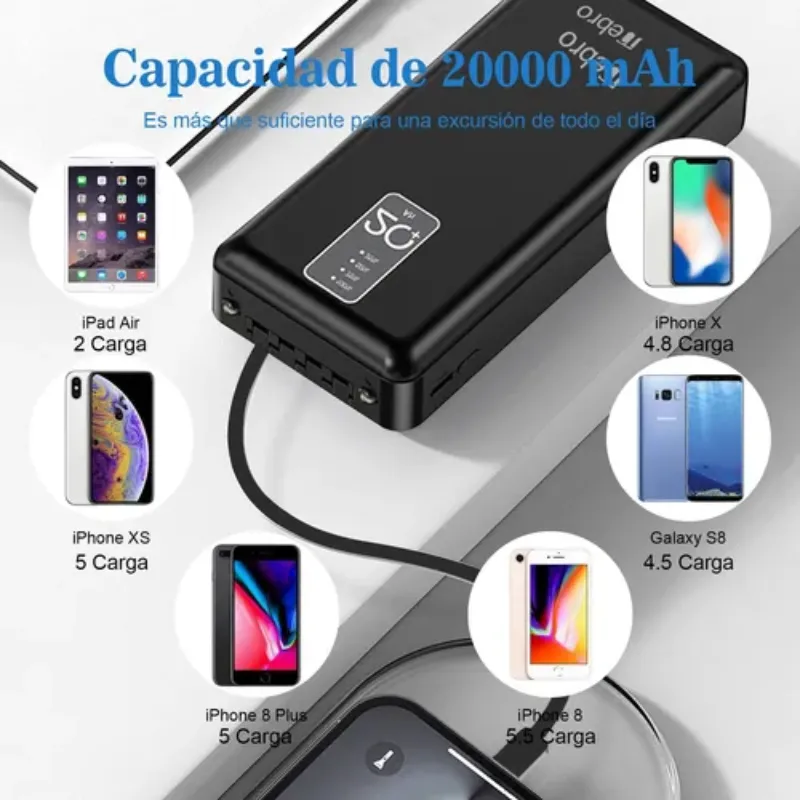 Cargador Portátil Nebro 20000mAh 5V-2.1A