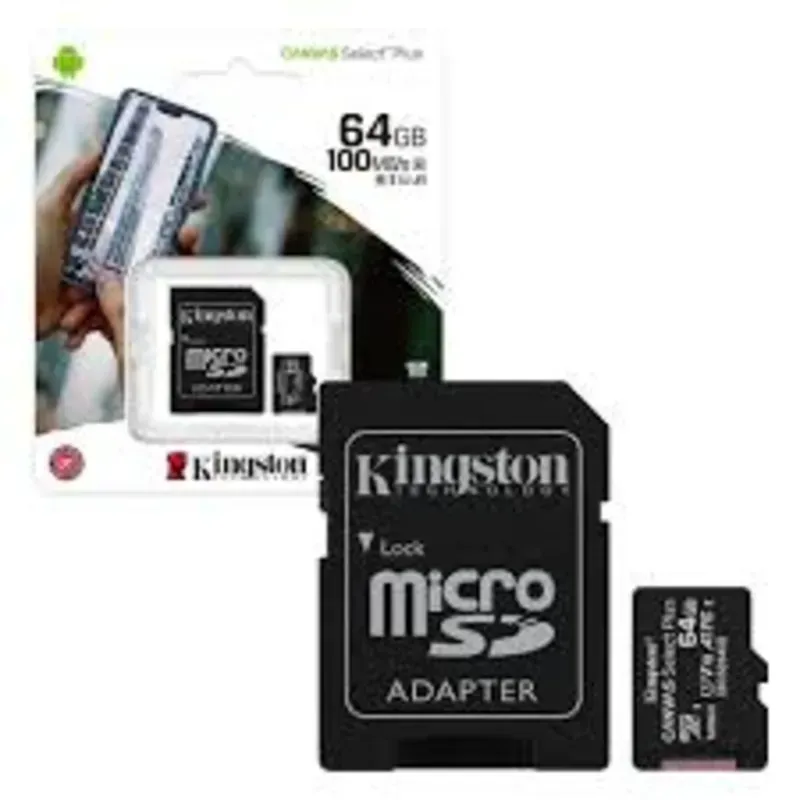 MicroSD Kingston 64GB Canvas Select Plus SDCS2/64GB C10 U1 V10 A1 UHS-I
