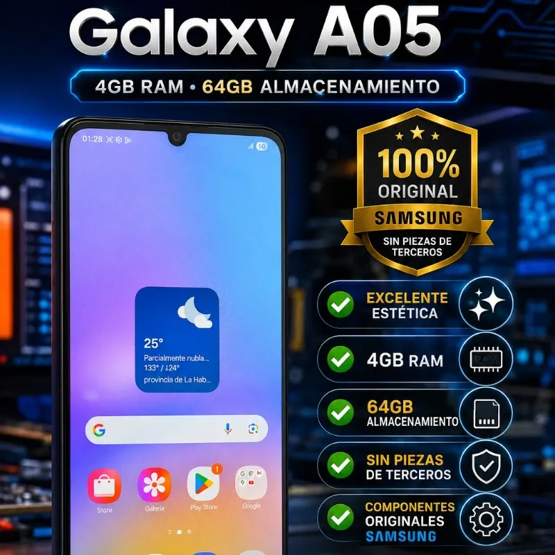 📲 Samsung A05 (4GB RAM | 64GB de Almacenamiento)