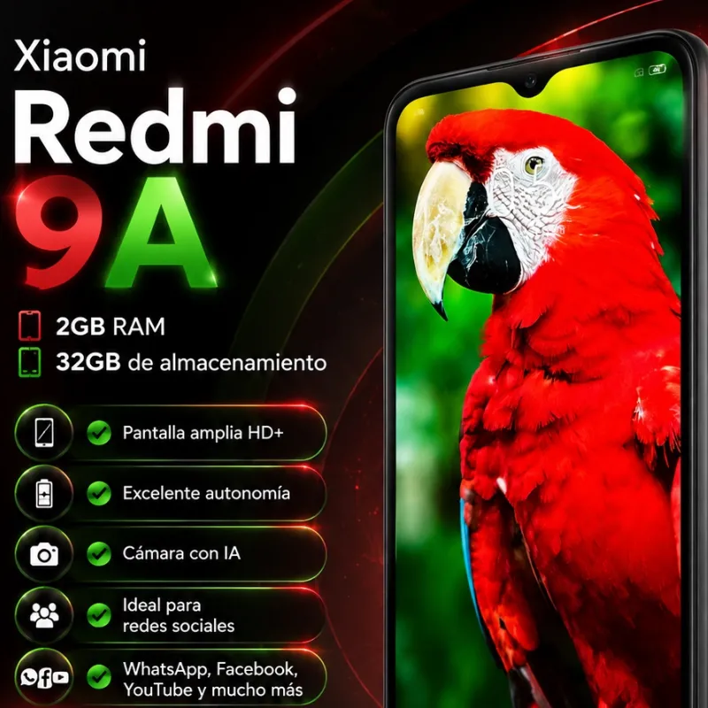 📲 Xiaomi Redmi 9A (2GB RAM | 32GB Almacenamiento)