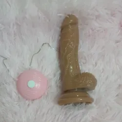 Consolador con ventosa/vibrador con control remoto por cable🔥 