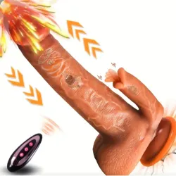 Consolador realista para lamer/vibrador de empuje con ventosa🔥  