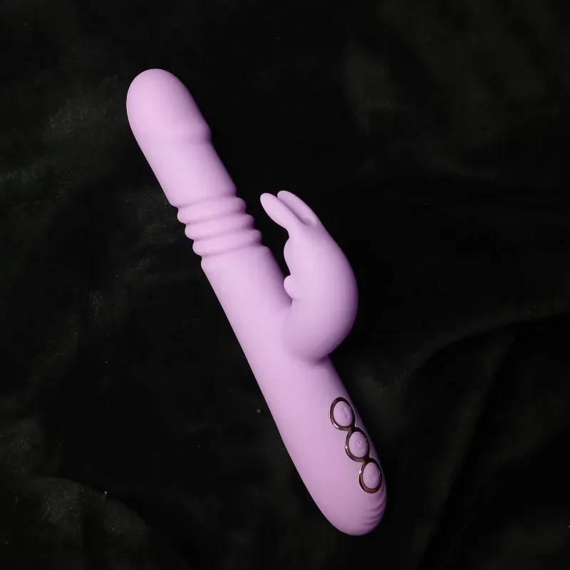 Vibrador de empuje con orejas de conejo clásicas💦