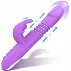 Vibrador de empuje con orejas de conejo clásicas💦