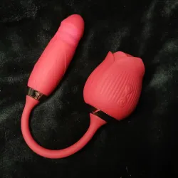Vibrador de succión de rosa para mujer/consolador de empujen🍒 