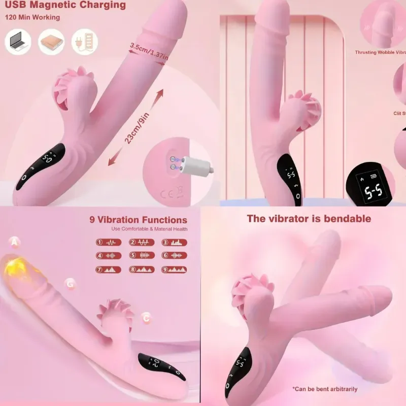 Conejo vibrador 2 en 1