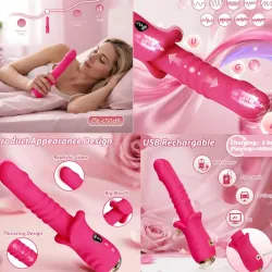 Consolador vibrador con empuje