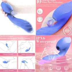 Consolador vibrador succionador con fuerza de empuje