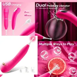Dildo mas vibrador con 3 puntas diferentes
