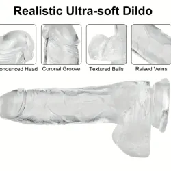 Dildo realista de silicona con ventosa