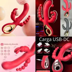 Dildo vibrador 3 en 1