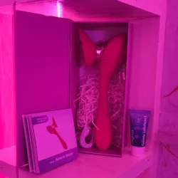 Dildo + vibrador + succionador + lubricante