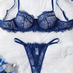 Lenceria de encaje azul