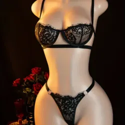 Lenceria negra 2 piezas