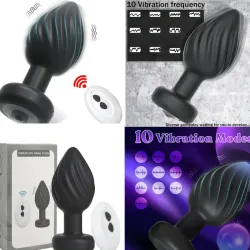 Pulg Anal  vibrador con textura con control a distancia