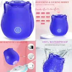 Rosa succionador vibrador