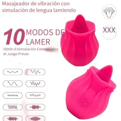 Vibrador con simulación de lengua lamiendo