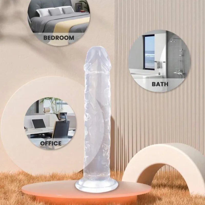 DILDO REALISTA TRANSPARENTE 