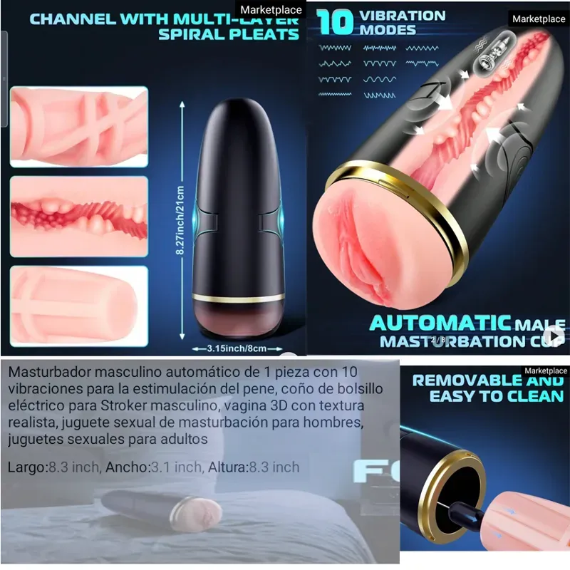 Vagina realista con Vibración y Funda Protectora