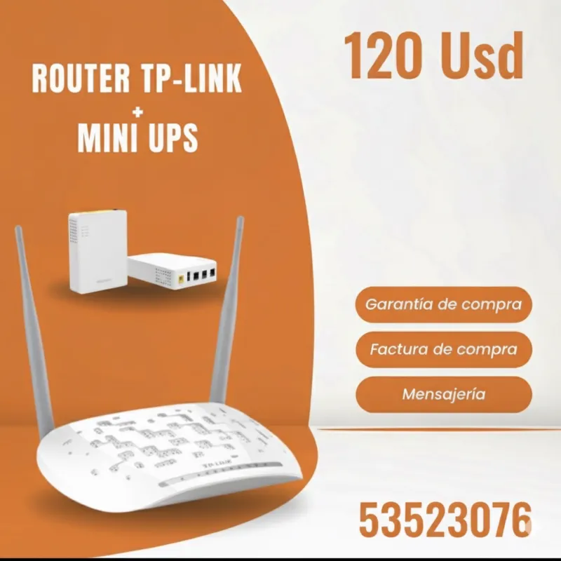 Router TP-Link + mini ups 