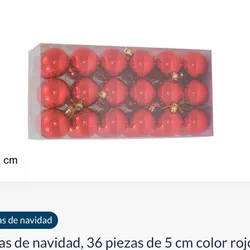 Bolas de navidad, 36 piezas de 5 cm color rojo