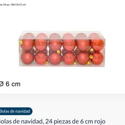 Bolas de navidad, 24 piezas de 6 cm rojo