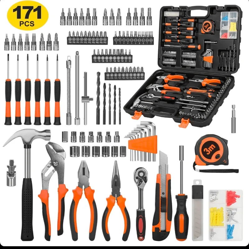 Kit de Herramientas para el Hogar (171 Piezas – Naranja)