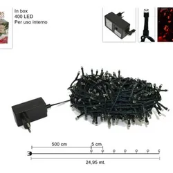 Guirnalda 400 luces led rojo para uso interior