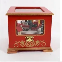 Caja de música navideña de madera