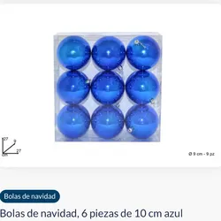 Bolas de navidad, 6 piezas de 10 cm azul