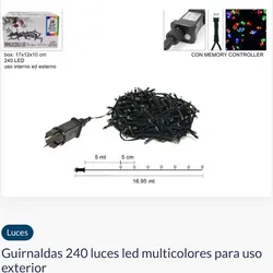 Guirnaldas 240 luces led multicolores para uso exterior