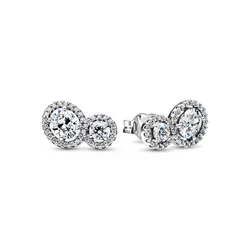 Aretes de Botón Halo y Abrazo