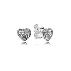 Aretes de botón Vintage Heart Fans