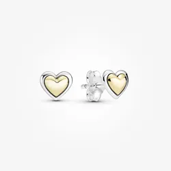 Aretes Pandora Corazón dorado con Cúpula