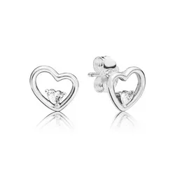 Aretes Pandora Corazones de amor Asimétrico