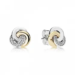 Aretes Pandora de nudo con círculos entrelazados