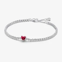 Brazalete de tenis Corazón Brillante Rojo