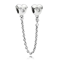 Cadena de Seguridad Corazón de Minnie & Mickey